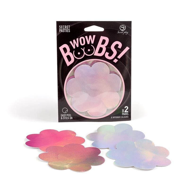 Wow Boobs! Nipple Covers Flower Shapped Holographic Wow Boobs! Nipple Covers Flower Shapped Holographic