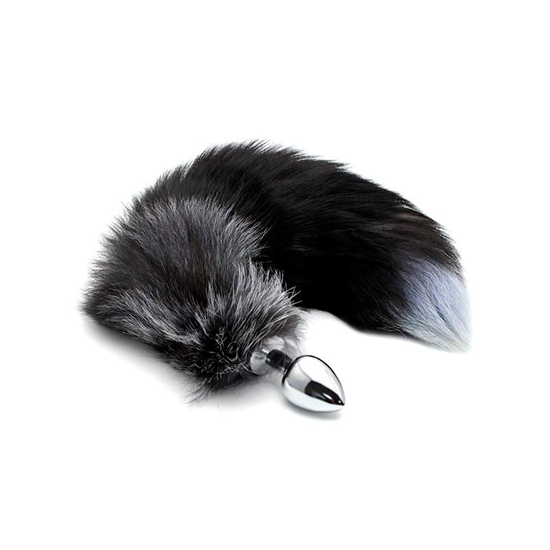Black And White Fox Tail Plug M Black And White Fox Tail Plug M