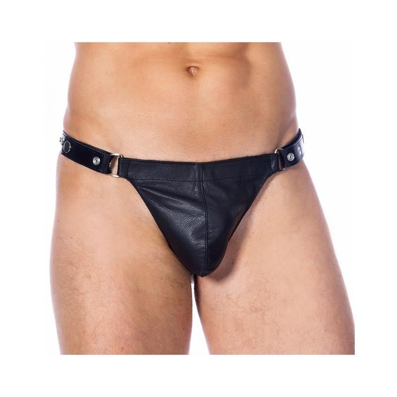 Leather G-string Adjustable Black Leather G-string Adjustable Black