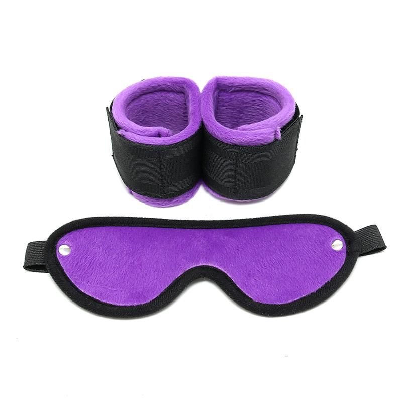 Handcuffs with Mask Adjustable Purple Handcuffs with Mask Adjustable Purple