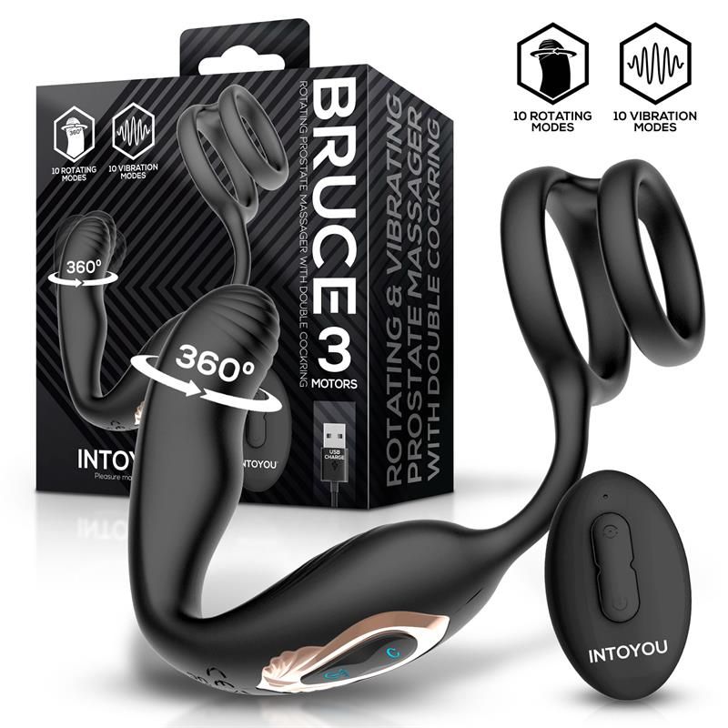 Bruce Prostate Massager 360? with Double Cockring with Vibration Bruce Prostate Massager 360? with Double Cockring with Vibration