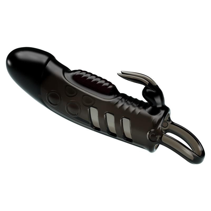 Vibrating Penis Sleeve Black Vibrating Penis Sleeve Black