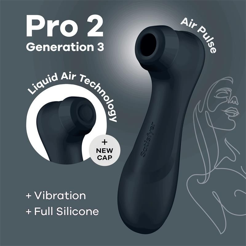Pro 2 Gener 3 Liquid Air Technology Suction and Vibration Black Pro 2 Gener 3 Liquid Air Technology Suction and Vibration Black