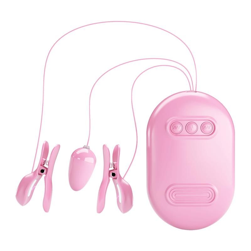 Surprise Box Vibrating Egg and Electric Shock Nipple Clamps Pink Surprise Box Vibrating Egg and Electric Shock Nipple Clamps Pink