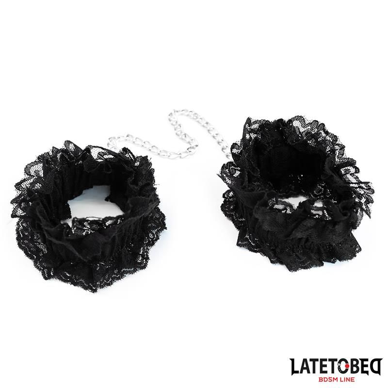 Lace Elastic Ankle Restraints Black Lace Elastic Ankle Restraints Black