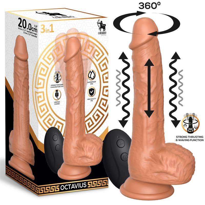 Octavius Dildo with Thrusting, 360? Waving and Vibrating 7.8 - 20 cm Octavius Dildo with Thrusting, 360? Waving and Vibrating 7.8 - 20 cm
