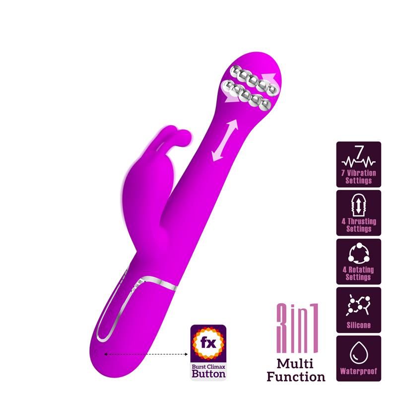 Vibe with Thrusting and Rotating Beads Dejon Pink Vibe with Thrusting and Rotating Beads Dejon Pink