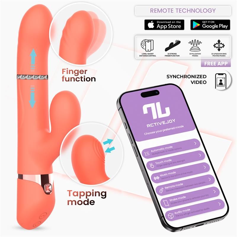 Mindy Vibe with Up and Down Beads Ring, Finger and Pulsation with APP Mindy Vibe with Up and Down Beads Ring, Finger and Pulsation with APP