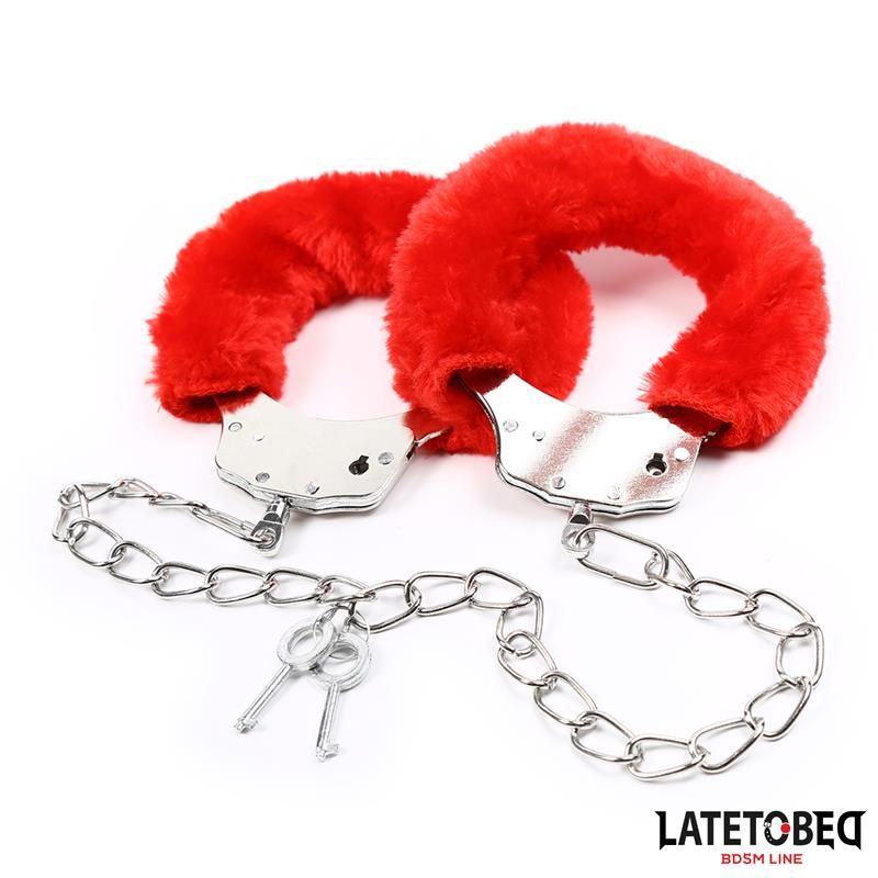 Fur Ankle Cuffs Red Fur Ankle Cuffs Red