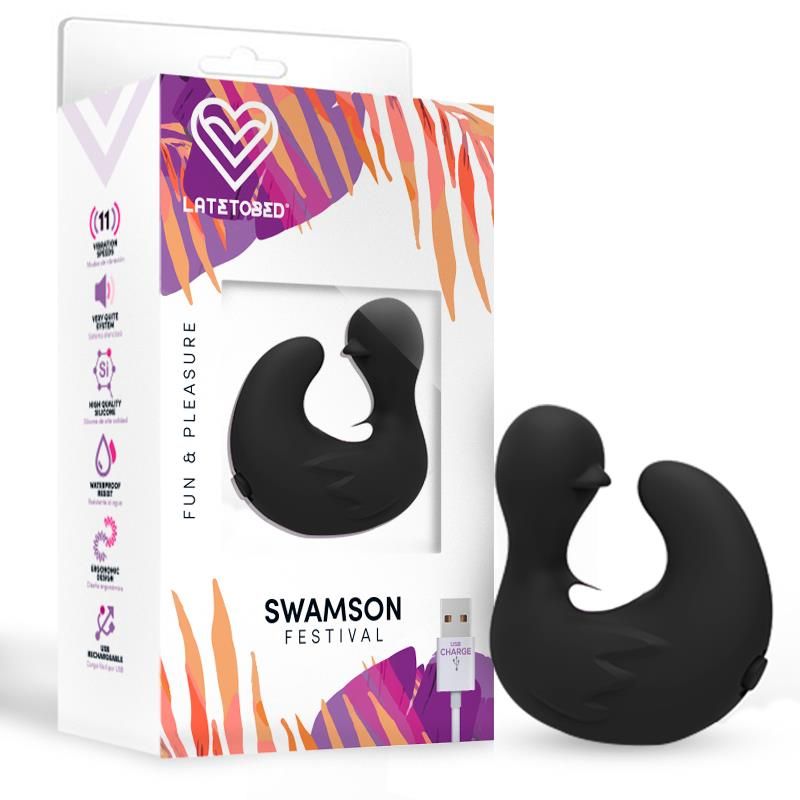 Swamson Stimulator Duckling Thimble USB Silicone Black Swamson Stimulator Duckling Thimble USB Silicone Black