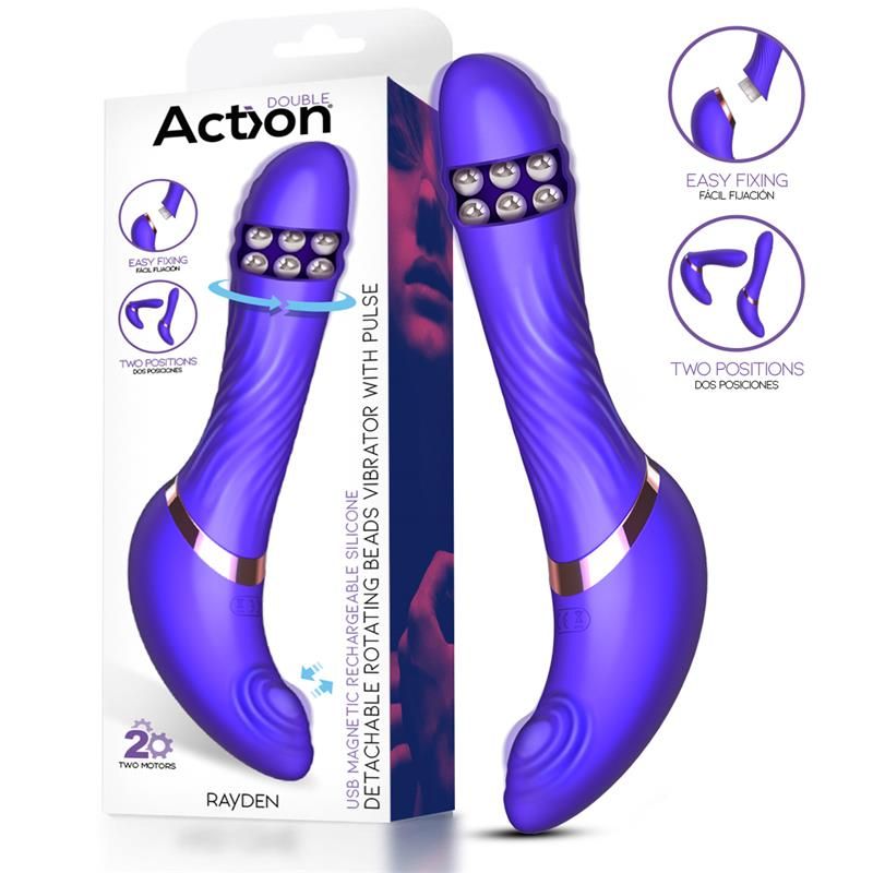 Rayden Detachable Rotating Beads Vibrator with Pulsation Two Positions Rayden Detachable Rotating Beads Vibrator with Pulsation Two Positions