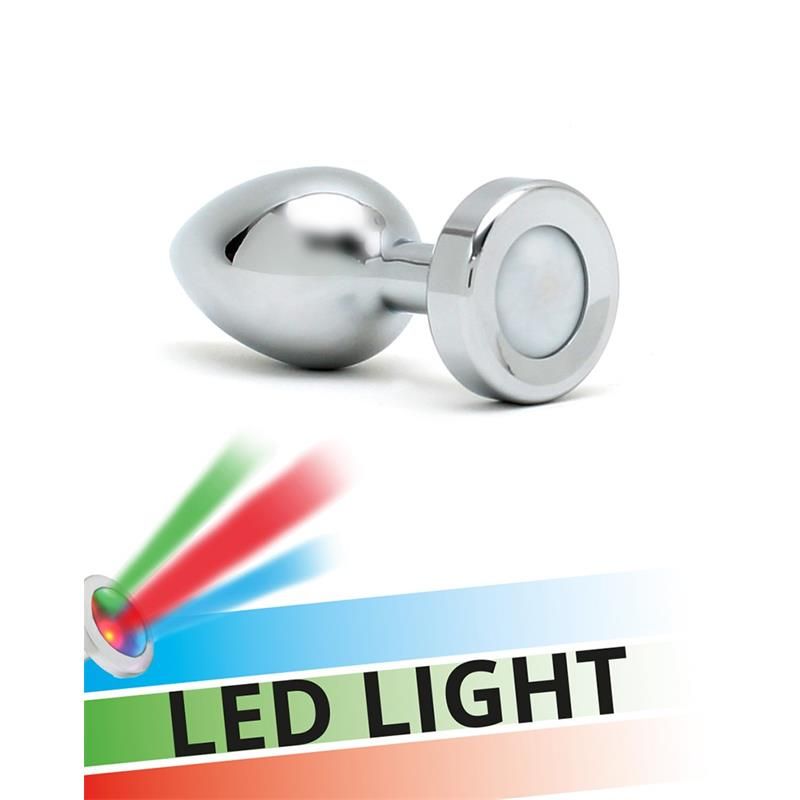Butt Plug with Led Lights Pisa Silver Butt Plug with Led Lights Pisa Silver