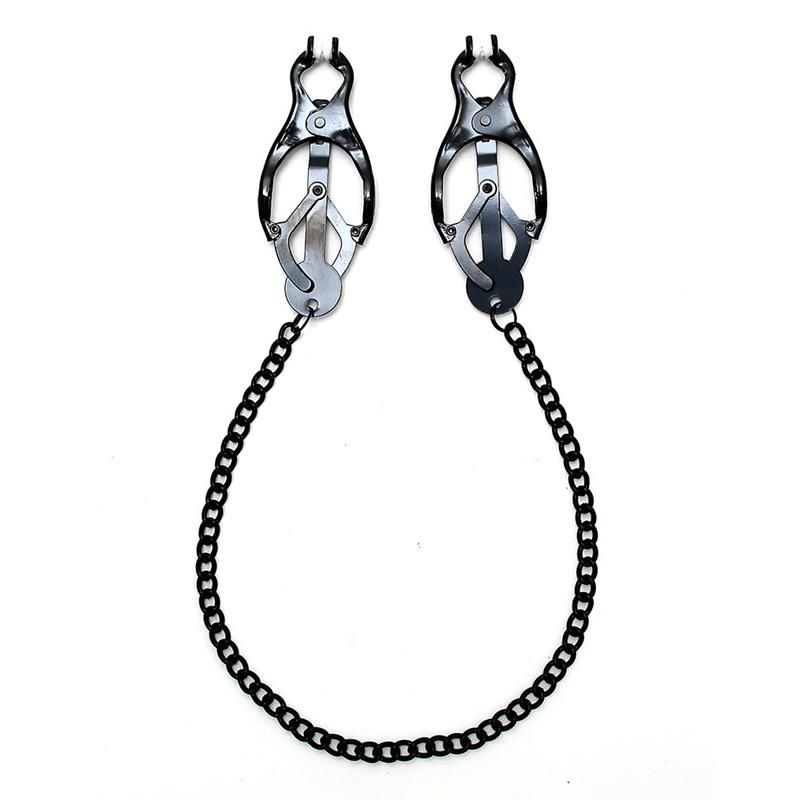 Adjustable nipple clamps butterfly style with black chain Adjustable nipple clamps butterfly style with black chain