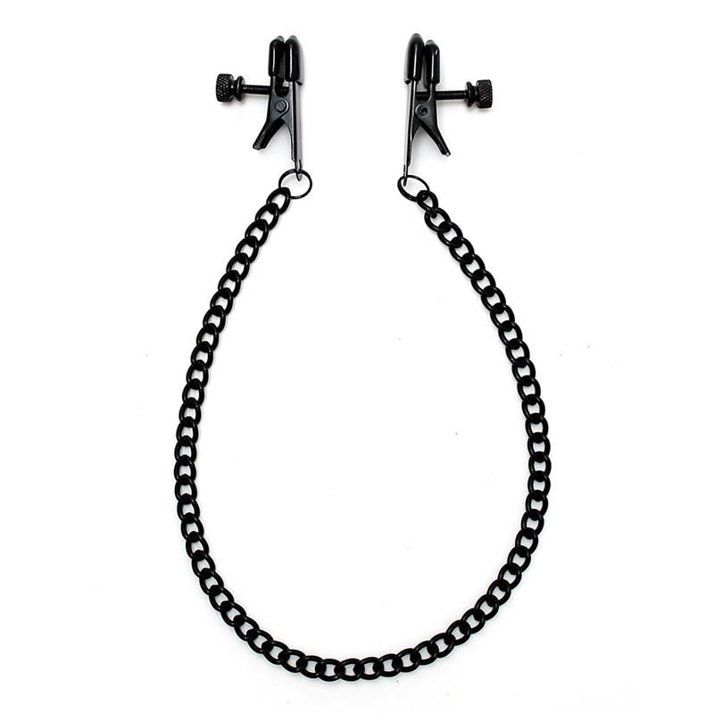 Adjustable nipple clamps with black chain Adjustable nipple clamps with black chain