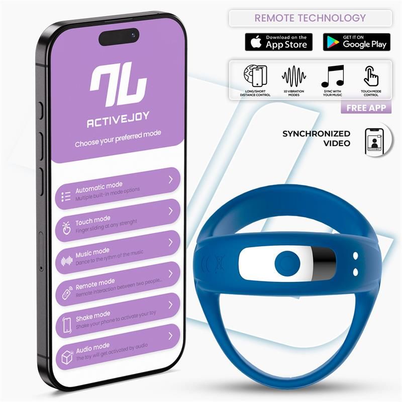Rank Vibrating Ring with App Blue Rank Vibrating Ring with App Blue