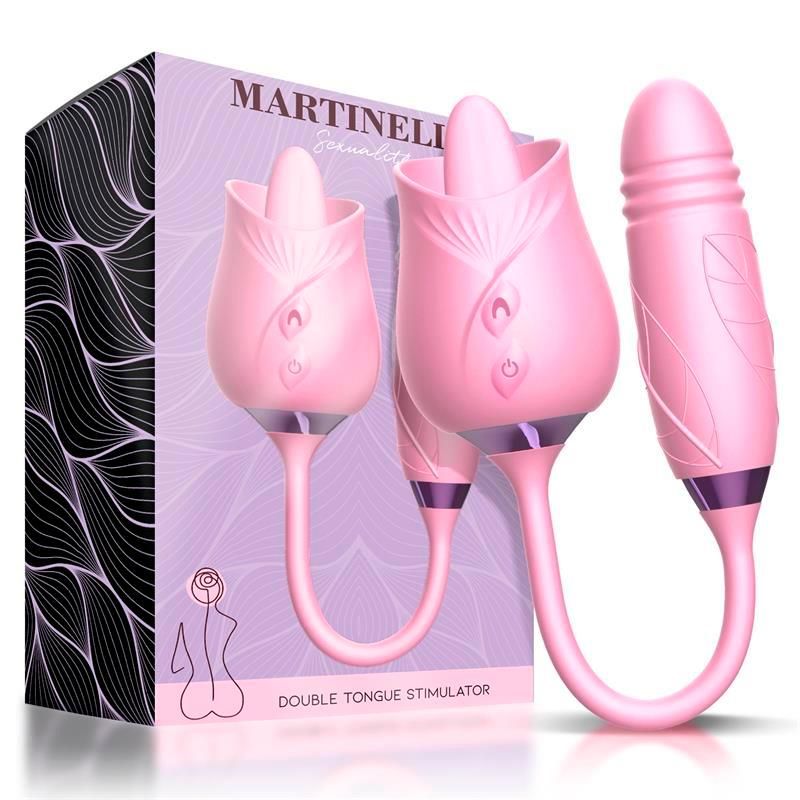 Martinella Double Tongue Cliris Stimulator and Thrusting Egg Martinella Double Tongue Cliris Stimulator and Thrusting Egg