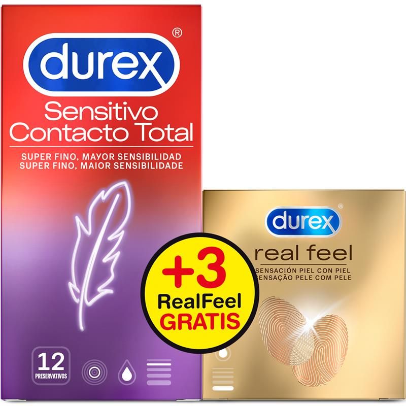 Duplo Sensitive Super Thin Condoms 12 units and Real Feel 3 units Duplo Sensitive Super Thin Condoms 12 units and Real Feel 3 units