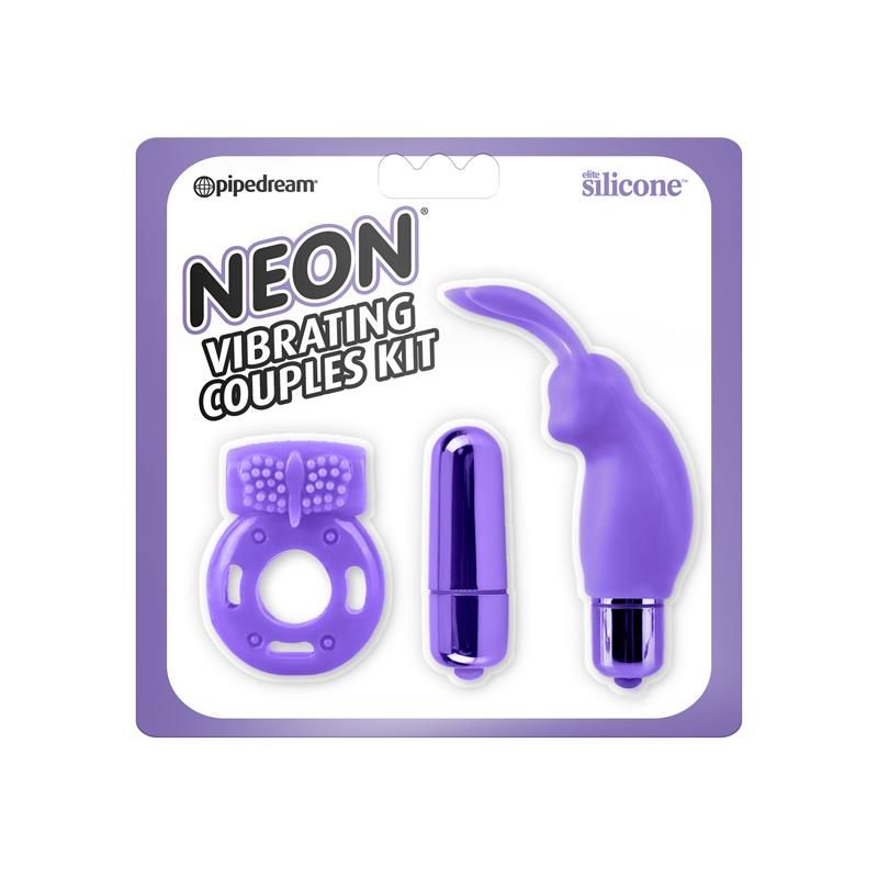 Neon Vibrating Couples Kit Purple Neon Vibrating Couples Kit Purple