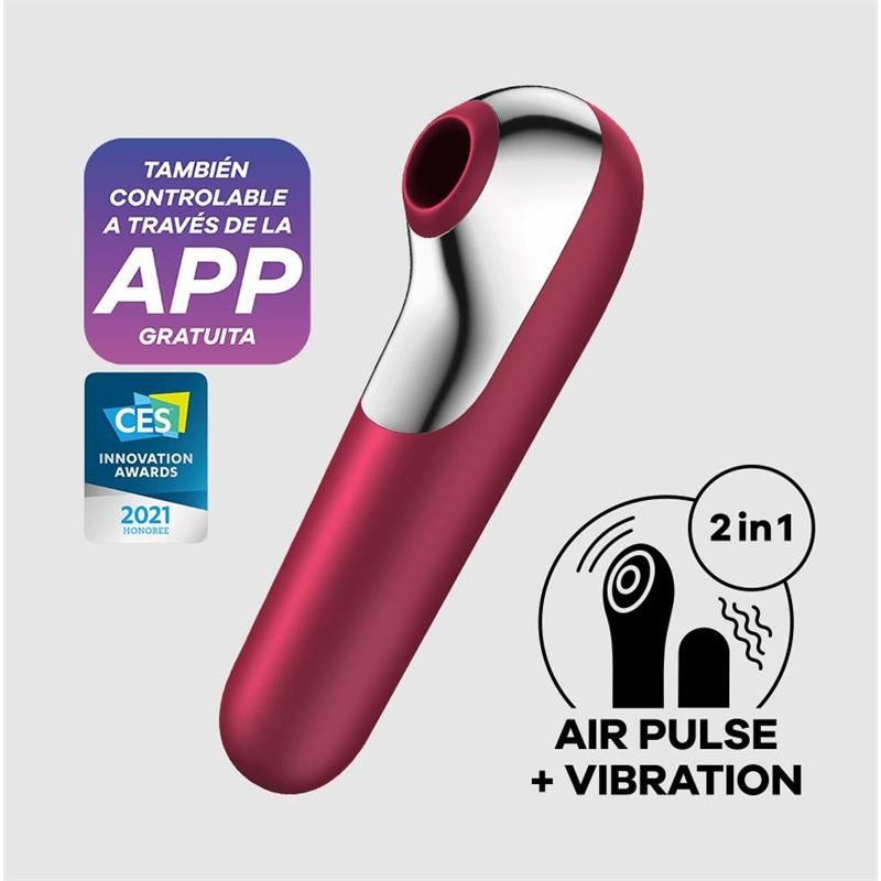 Dual Love Vibe and Sucker with Air Pulse Red Dual Love Vibe and Sucker with Air Pulse Red
