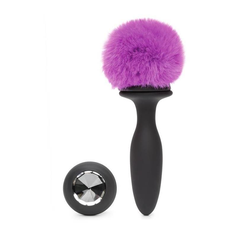 Anal Plug with Vibration and Double Base Purple Large Anal Plug with Vibration and Double Base Purple Large