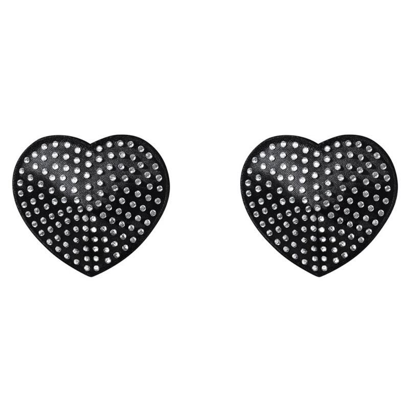 A750 Heart Nipple Coevrs with Crystals One Size A750 Heart Nipple Coevrs with Crystals One Size