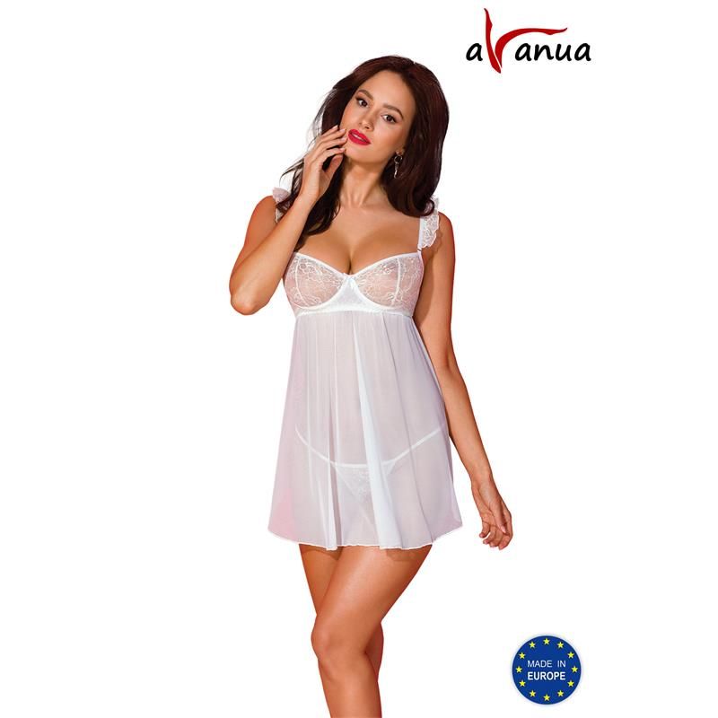 Milagros Chemise and Thong White - Taglia L/XL