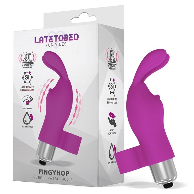 Fingyhop Vibrating Bullet with Rabbit Silicone Purple Fingyhop Vibrating Bullet with Rabbit Silicone Purple