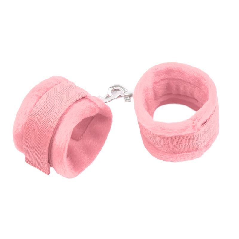 Handcuffs with Velcro with Long Fur Pink Handcuffs with Velcro with Long Fur Pink