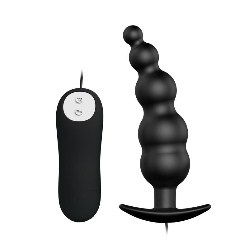 Anal Plug Bubbles Vibrator Black withRemote Control Anal Plug Bubbles Vibrator Black withRemote Control