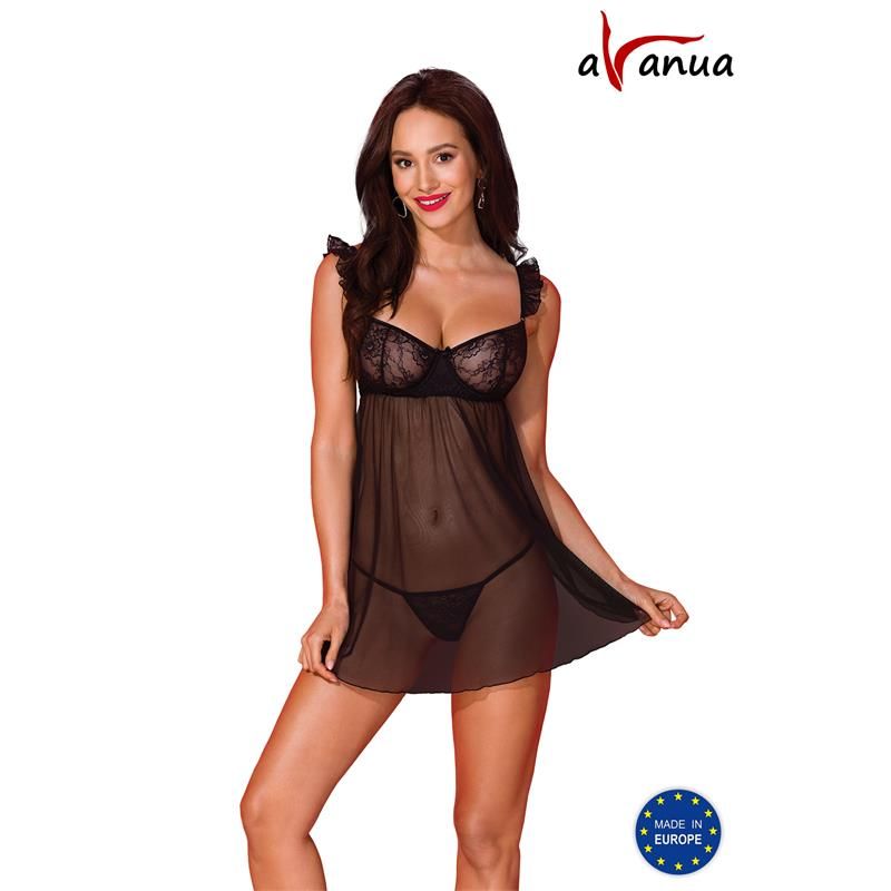 Milagros Chemise and Thong Black - Taglia S/M Milagros Chemise and Thong Black - Taglia S/M