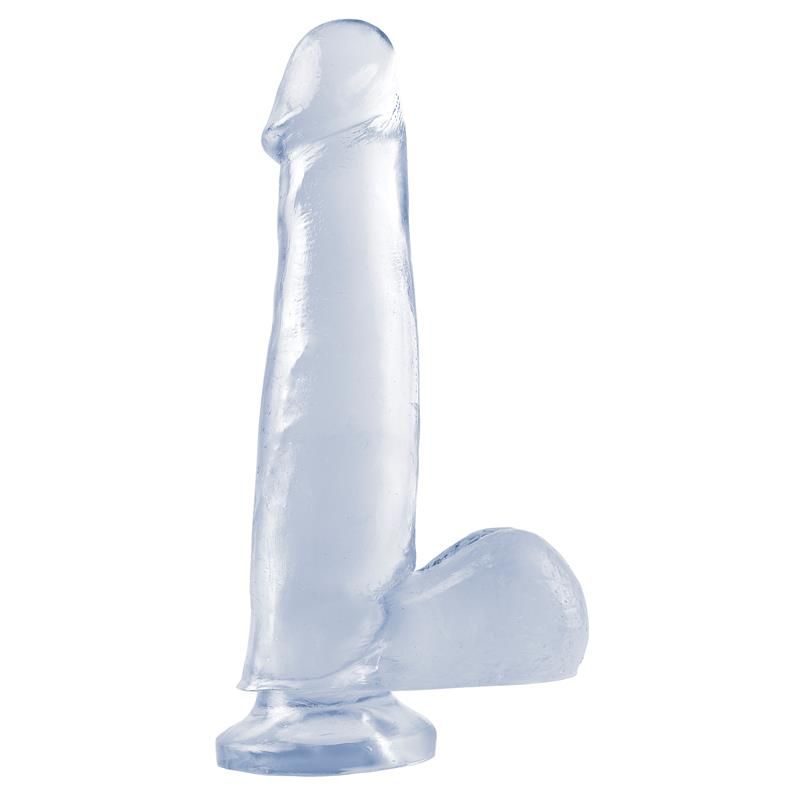 Dildo with Testicles and Suction Cup - Clear 19 cm Dildo with Testicles and Suction Cup - Clear 19 cm