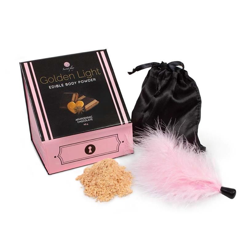 100% Edible Powder Kit and Feather Tickler Chocolate, Cinnamon and Ginger Flavor 100% Edible Powder Kit and Feather Tickler Chocolate, Cinnamon and Ginger Flavor