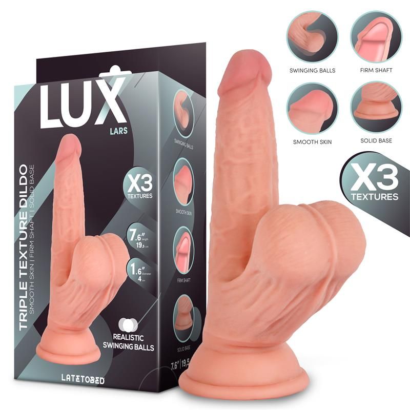 Lars Triple Density Dildo with Swinging Balls 7.6 Lars Triple Density Dildo with Swinging Balls 7.6