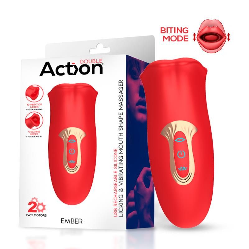 Ember Licking and Vibrating Mouth Shape Massager USB Silicone Ember Licking and Vibrating Mouth Shape Massager USB Silicone
