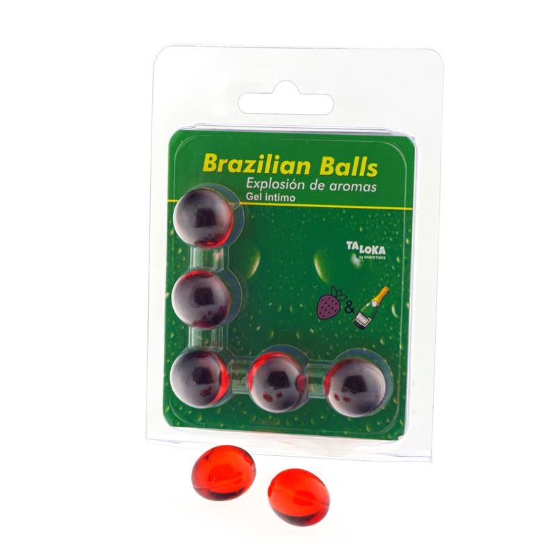Set 5 Brazilian Balls Strawberry and Champagne Flavor Set 5 Brazilian Balls Strawberry and Champagne Flavor