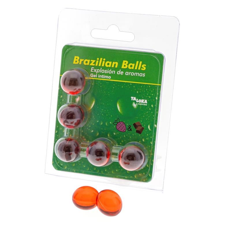 5 Brazilian Balls Strawberry and Chocolate flavor 5 Brazilian Balls Strawberry and Chocolate flavor