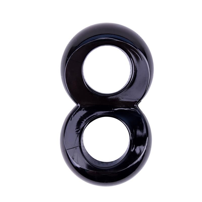 Duo Cock 8 Ball Ring-black Duo Cock 8 Ball Ring-black