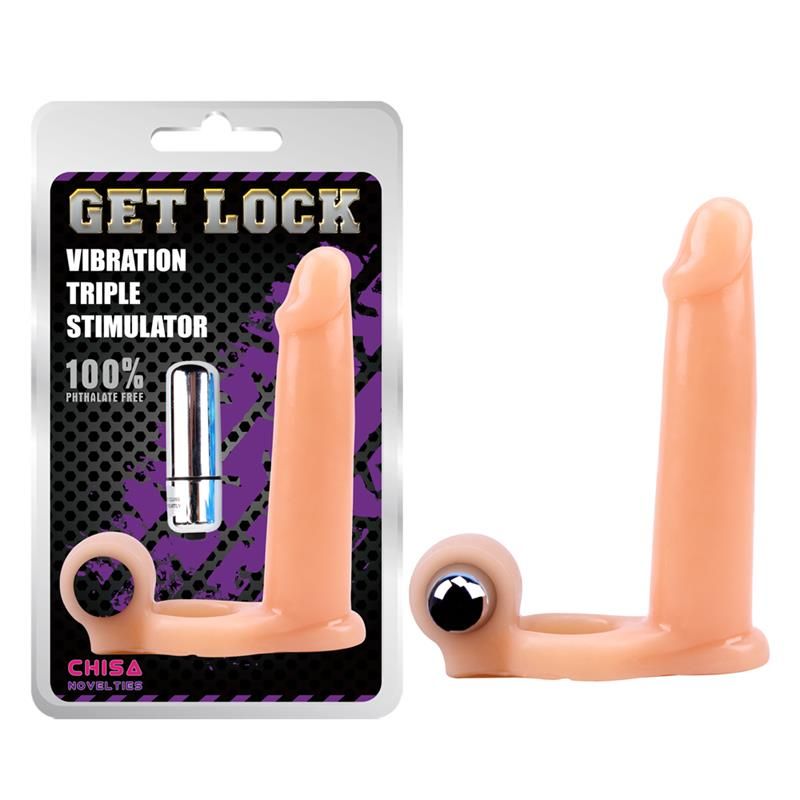 Penis Sleeve with Vibration 15.5 cm Flesh Penis Sleeve with Vibration 15.5 cm Flesh