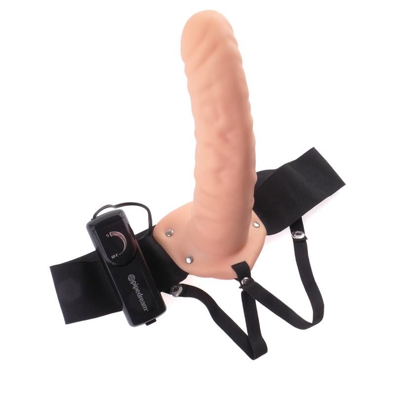 Strap-On with Vibrating Hollow Dildo Flesh Strap-On with Vibrating Hollow Dildo Flesh
