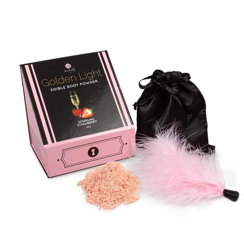 100% Edible Powder Kit and Feather Tickler Sparkling Strawberry 100% Edible Powder Kit and Feather Tickler Sparkling Strawberry