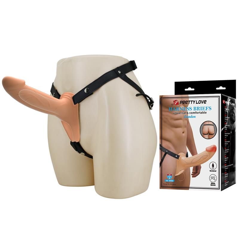 London Universal StrapOn Harness with Hollow Dildo 6.6 London Universal StrapOn Harness with Hollow Dildo 6.6