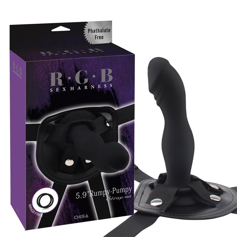 Strap-On with Dildo Rumpy Silicone Black Strap-On with Dildo Rumpy Silicone Black