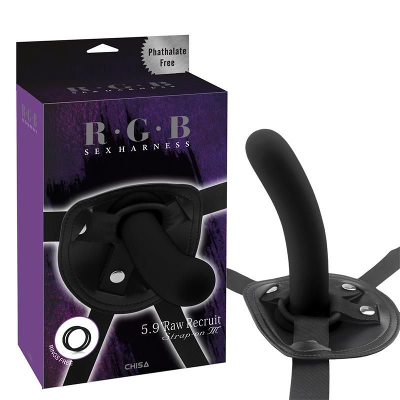 Strap-On with Dildo Raw Recruit Size M Black Strap-On with Dildo Raw Recruit Size M Black