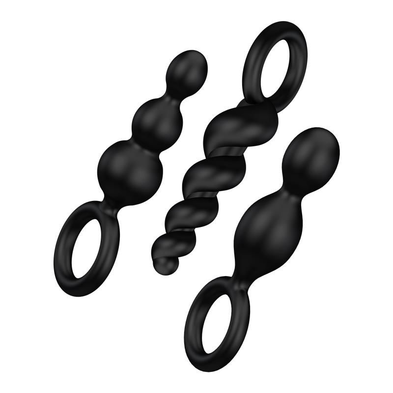 Pack of 3 Plugs Silicone Black Pack of 3 Plugs Silicone Black