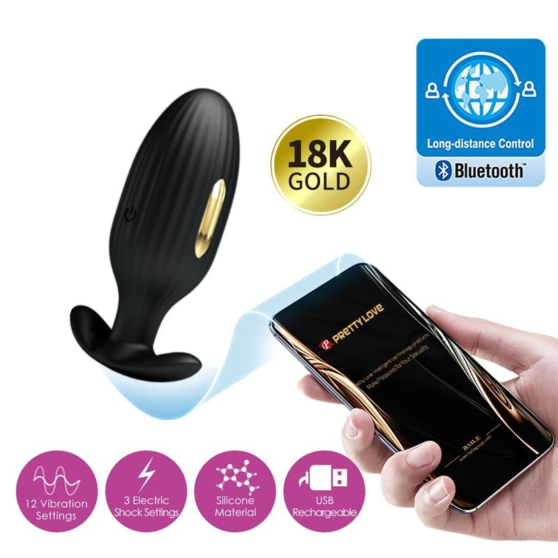 Jefferson Vibrating Anal Plug with Electroshock and APP Jefferson Vibrating Anal Plug with Electroshock and APP