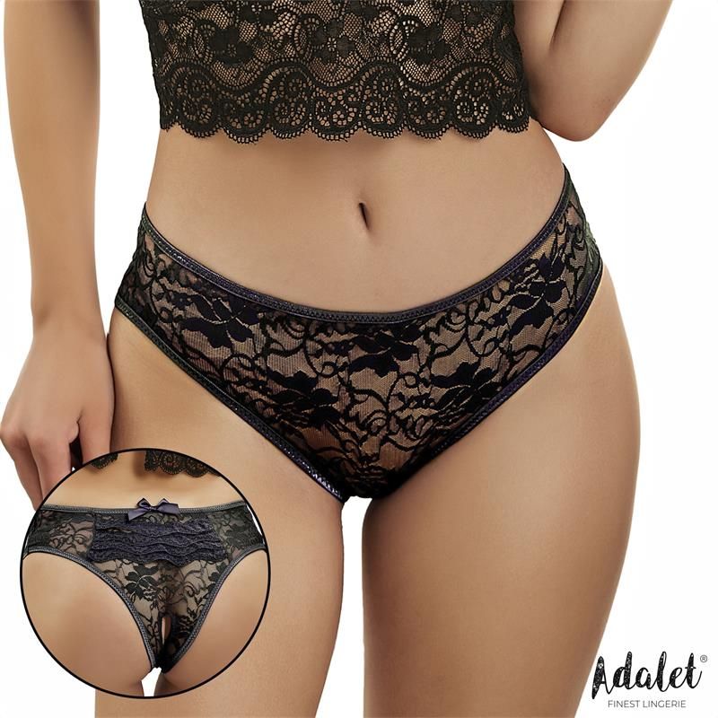Camila Open crotch Panties with Floral Lace - Taglia L/XL Camila Open crotch Panties with Floral Lace - Taglia L/XL
