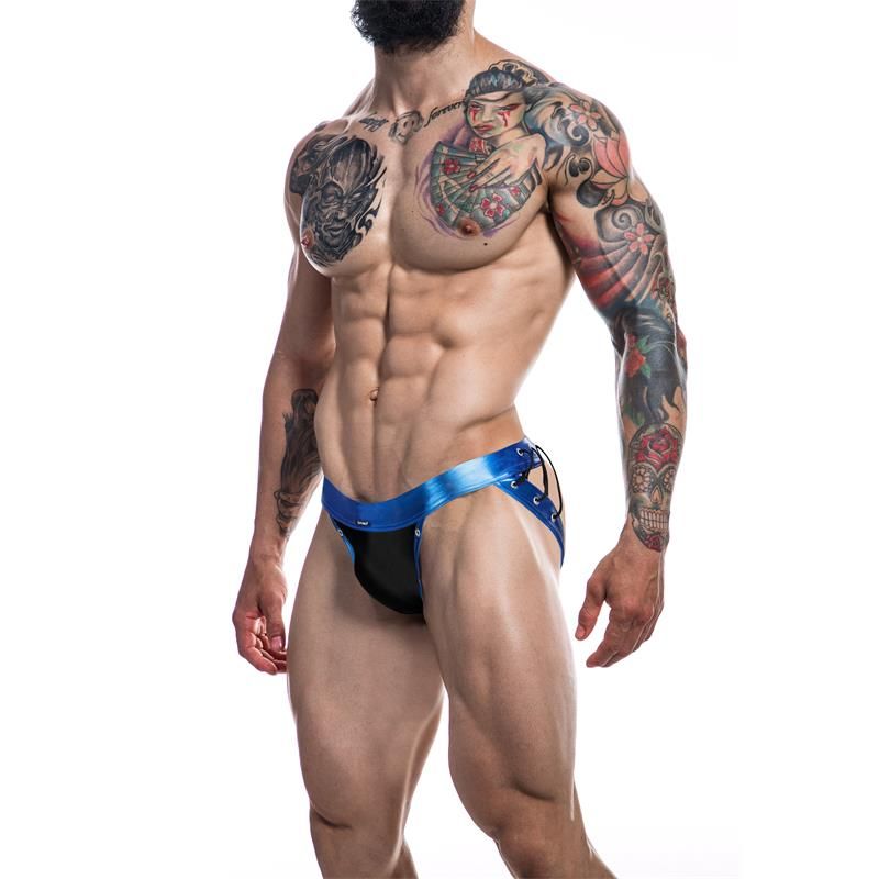 C4M14 Desire Jockstrap Blue Leatherette - Taglia S C4M14 Desire Jockstrap Blue Leatherette - Taglia S
