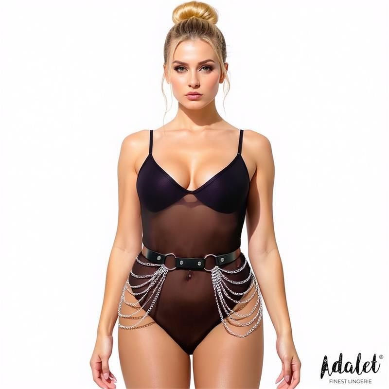 Nadine Vegan Leather Belt Harness Chain One size Nadine Vegan Leather Belt Harness Chain One size