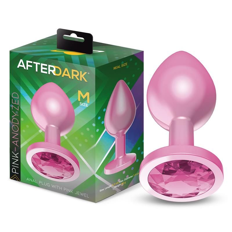 Anodyzed Anal Plug Pink with Jewel Size M Anodyzed Anal Plug Pink with Jewel Size M