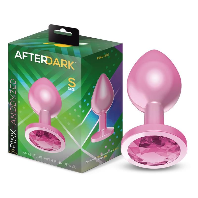 Anodyzed Anal Plug Pink with Jewel Size S Anodyzed Anal Plug Pink with Jewel Size S